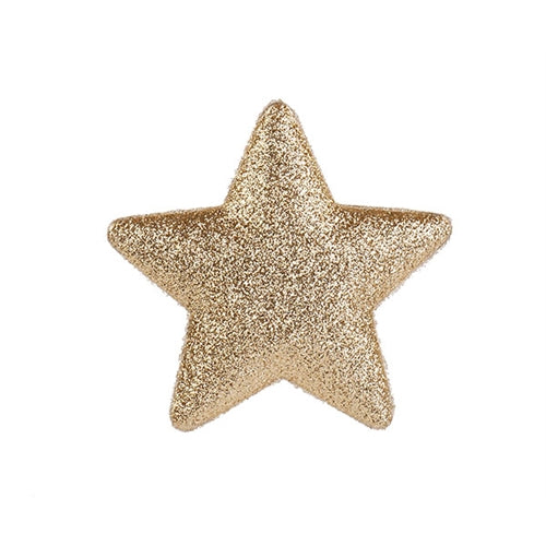 Set 2 stelle glitt.oro con adesi d.90 mm