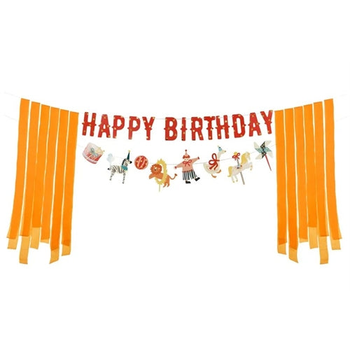 Striscione da circo "happy birthday", 275 cm, mix