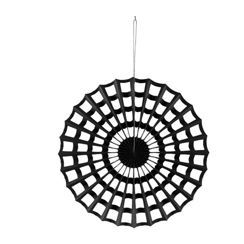 Rosetta decorativa ragnatela, nera, 50 cm