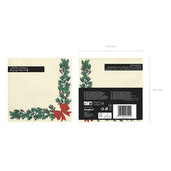 Tovaglioli ghirlanda natalizia, 33x33 cm, beige