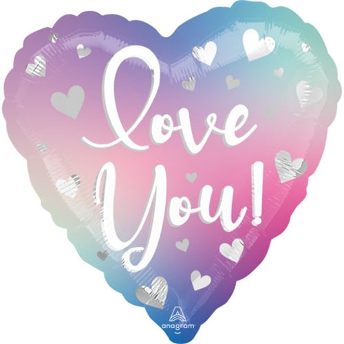 Mylar cuore " love filtered ombre" 18"