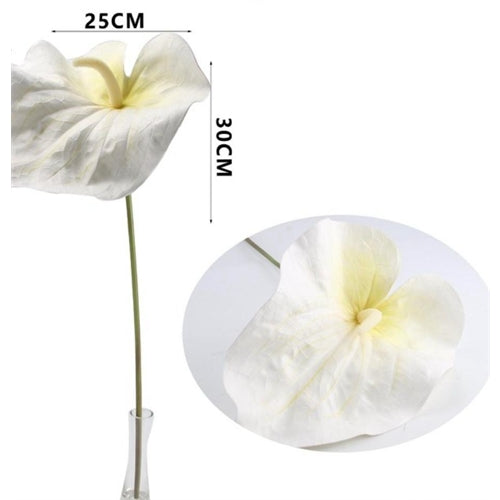 Anthurium artificiale decorativo bianco – fiore elegante 83 cm