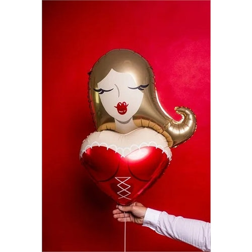 Palloncino in lamina a forma di ragazza, 57x74,5 cm