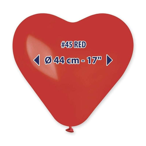 Palloncini in lattice 17" cuore rosso 50 pz