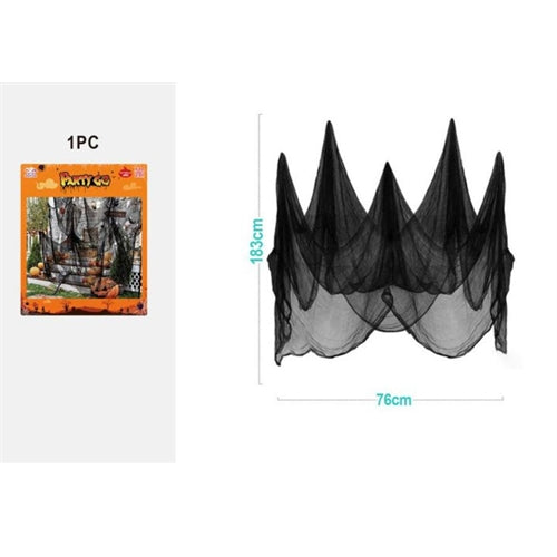 Telo decorativo halloween nero effetto spettrale – 183 × 76 cm