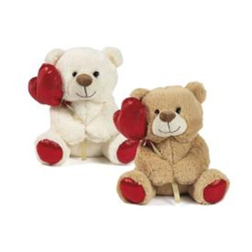Orso h. 22 cm con palloncino rosso