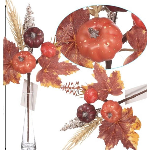 Chiudipacco autunnale con acero e zucca h. 23 cm