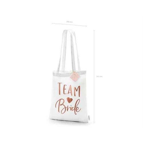 Borsa tote - team bride, bianca, 39x42cm