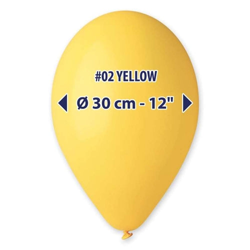 Palloncino in lattice 12" g110 giallo "yellow 002" 50pz