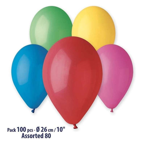 Palloni in lattice g90 10" assortito 100 pz