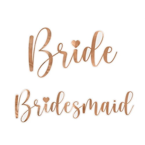 Adesivi in ??vetro ''sposa e damigella'', oro rosa (1 confezione / 6 pezzi)
