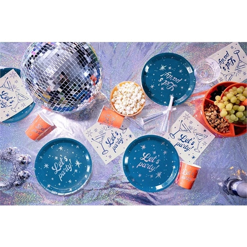 Piatti "festeggiamo!", 23 cm, blu navy (1 confezione / 6 pezzi)