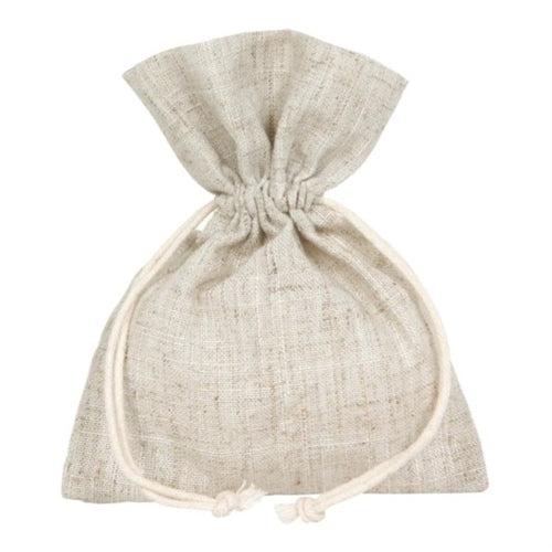 Sacchetto portaconfetti effetto lino naturale – 8 × 10 cm