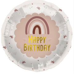 Mylar 18" tondo birthday rainbow blue / pink