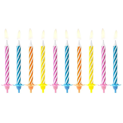 Candeline di compleanno, assortite, 6 cm (1 confezione / 10 pezzi)