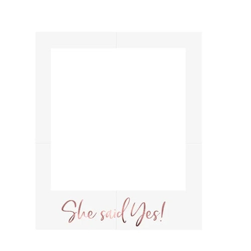 Cornice portafoto slefie ha detto sì, oro rosa, 50x59,5 cm