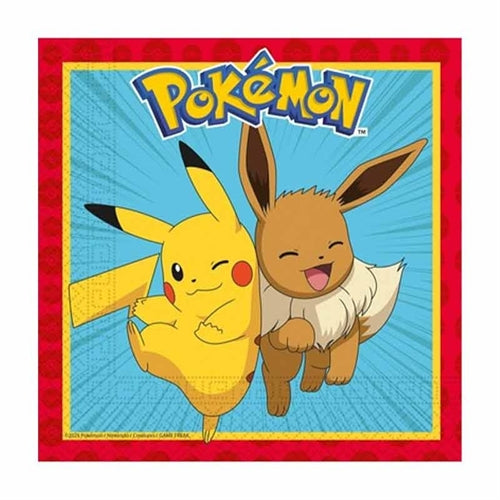 Tovagliolo di carta 33x33cm con pokémon evolution "pikachu" 20pz