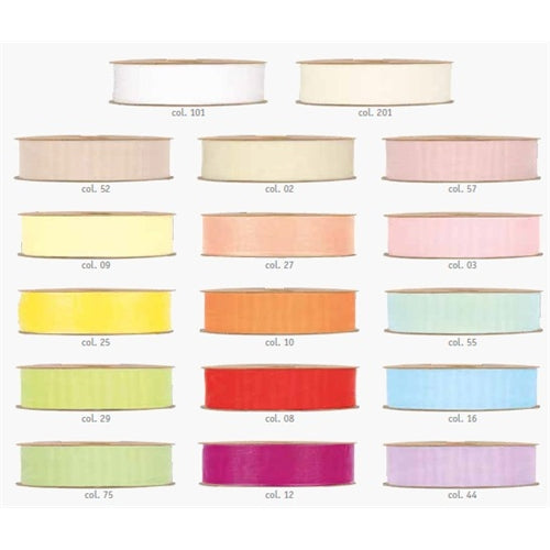 Nastro organza ribbon matt 25 mm x 20 mt