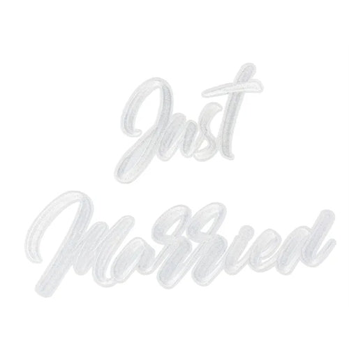 Toppa termoadesiva just married, bianca, 30x18cm