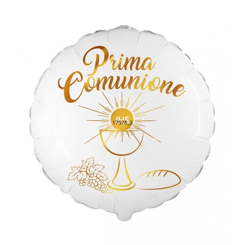 Palloncino foil tondo 18" prima comunione oro sfumato