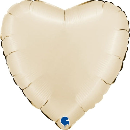 Palloncino in foil 18" cuore crema satinato