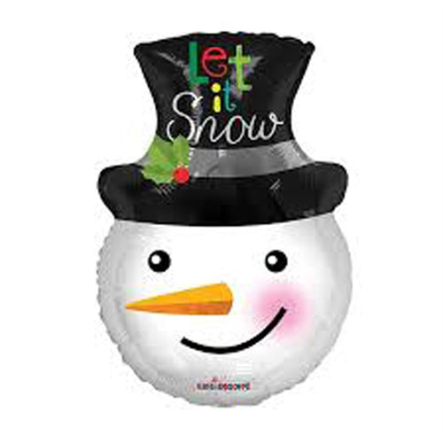 Mylar pupazzo di neve sagoma viso 18"