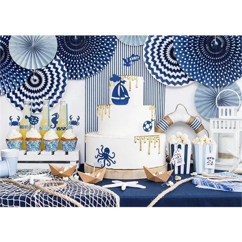 Rosette decorative, blu navy-  40 -32-23 cm - 3 pz