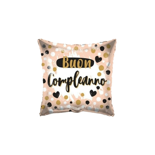 Mylar buon compleanno 18" quadrato chic