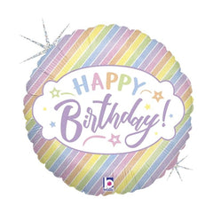 Palloncino in foil 18" happy birthday "pastel birthday"