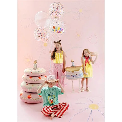 Palloncino a bolle con pois, 60 cm, trasparente