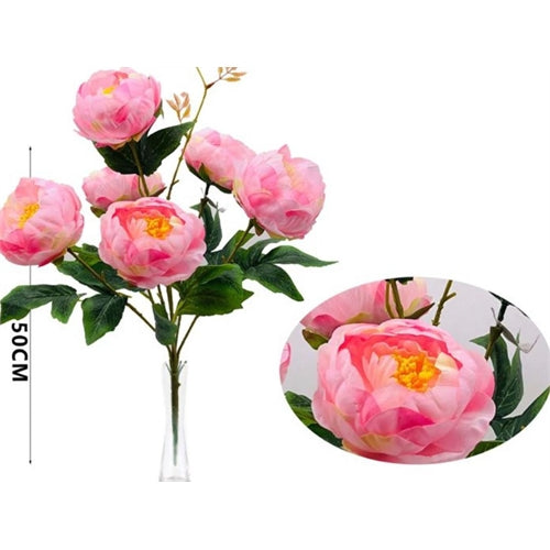 Mazzetto peonie h. 50 cm rosa