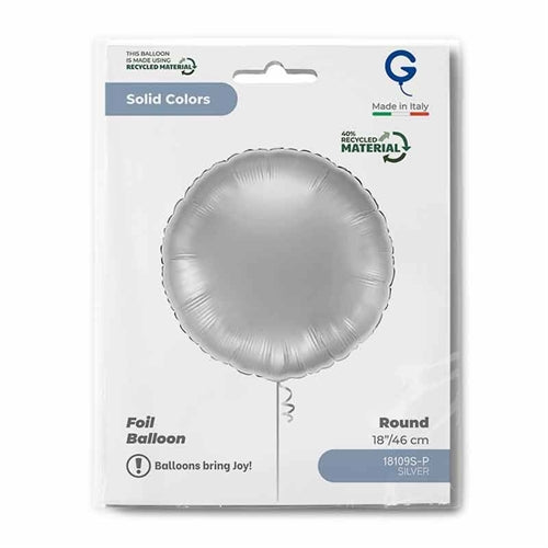 Palloncino in foil 18" tondo argento "silver"