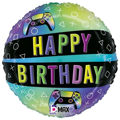 Palloncino in foil 18" happy birthday joystick "game controller birthday"