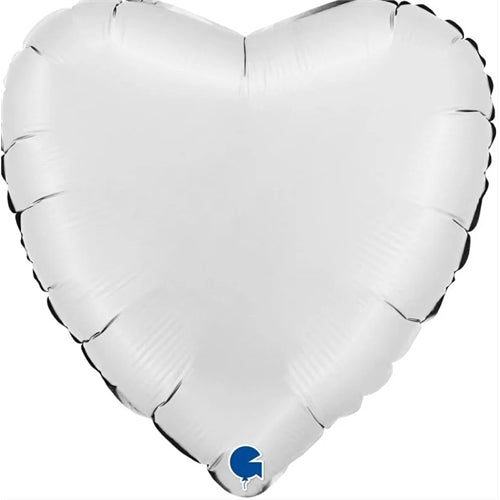 Palloncino foil cuore 18" bianco satinato