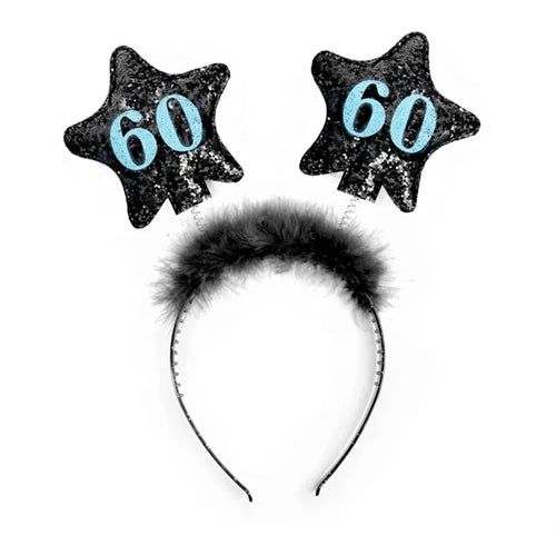 Fascia per capelli con stelle 60, nera