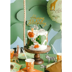 Decorazione per torta "happy birthday", 18x16,5 cm, oro