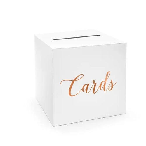 Wedding card bix oro e bianco 24x24x24 cm