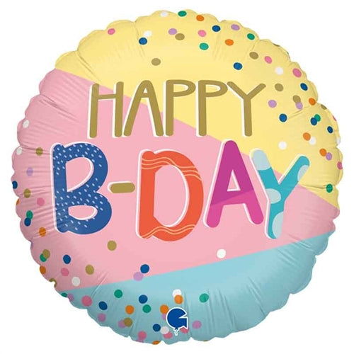 Palloncino in foil 18" happy birthday pois "funky dots"