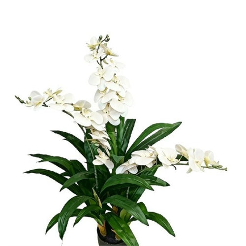 Orchidea artificiale bianca decorativa 1,30 mt