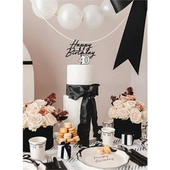 Candelina di compleanno numero 5,5 cm, bianco e nero
