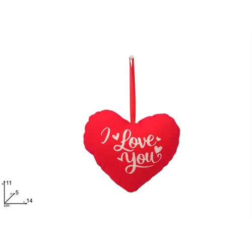 Appendino cuore peluche "i love you" 14 cm