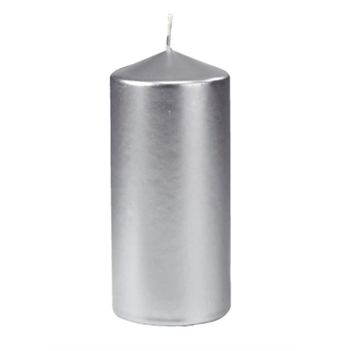 Candela in cera diam. 65 mm h. 150 mm argento