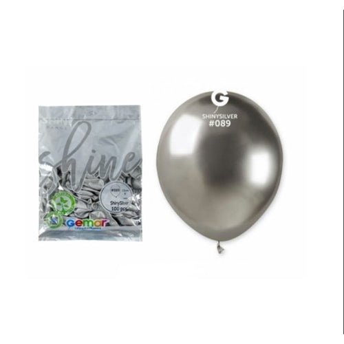 Palloni in lattice gemar shiny argento 5" #089 gemar 100 pz