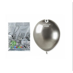 Palloni in lattice gemar shiny argento 5" #089 gemar 100 pz