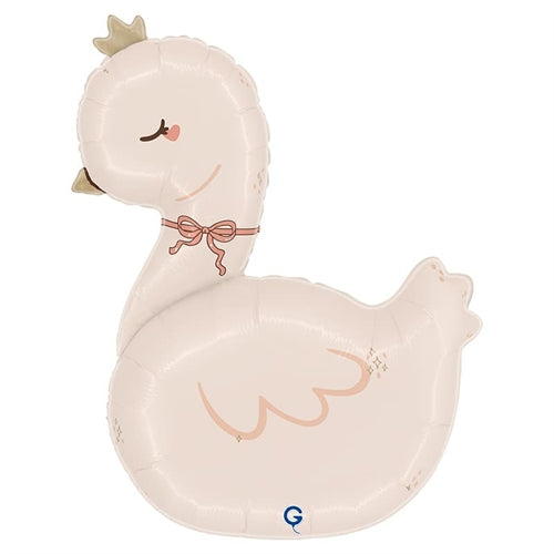 Palloncino in foil 30" super shape cigno rosa "boho swan"