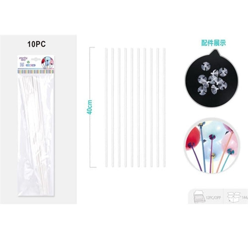 Aste per palloncini in carta bianca h. 40 cm