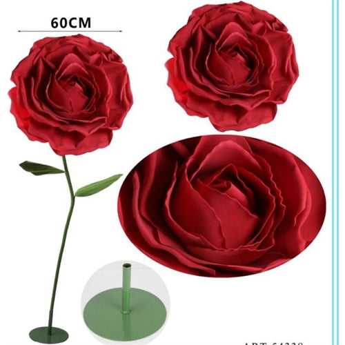 Rosa rossa h. 160 cm c/base