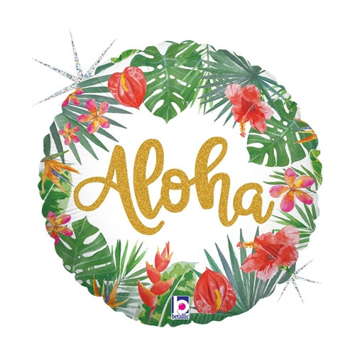 Mylar tondo 18" aloha buon compleanno