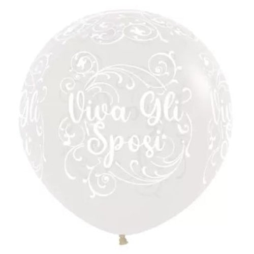 Palloncino lattice viva gli sposi 36" 1 pz