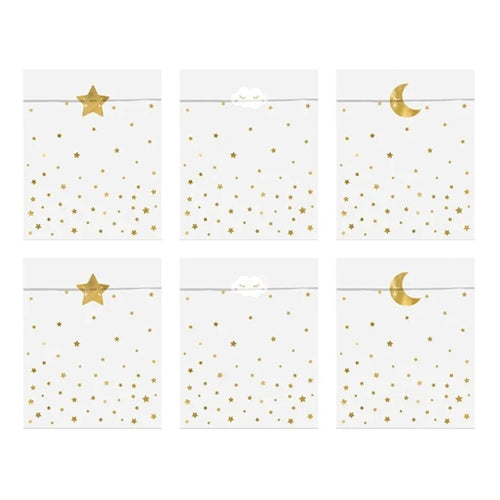 Sacchetti porta dolcetti little star, 13x14cm (1 confezione / 6 pezzi)